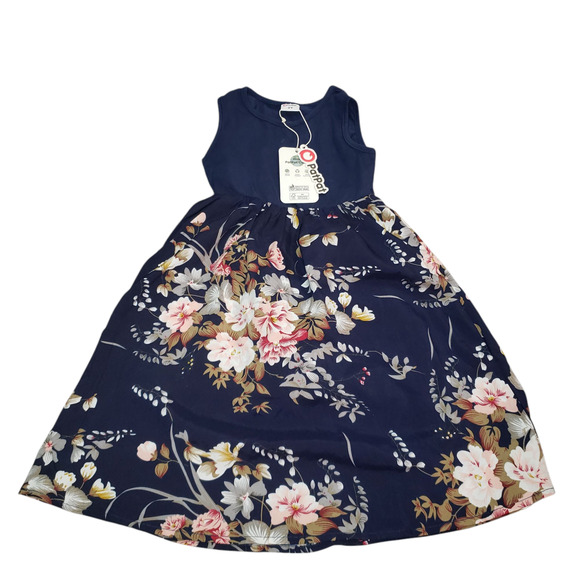 PatPat Toddler Girls’ Navy Floral Dress 2T |Cotton Sleeveless Summer Outfit NWT - Picture 1 of 8